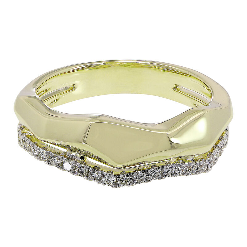 Diamond Textured Ring in 10k Yellow Gold image number null